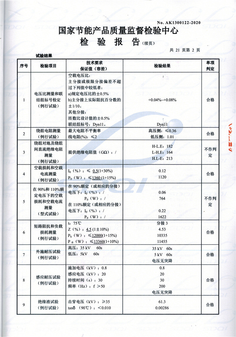 高低压试验报告-S11-1250阳明阳明阳明油浸式变压器-2.jpg